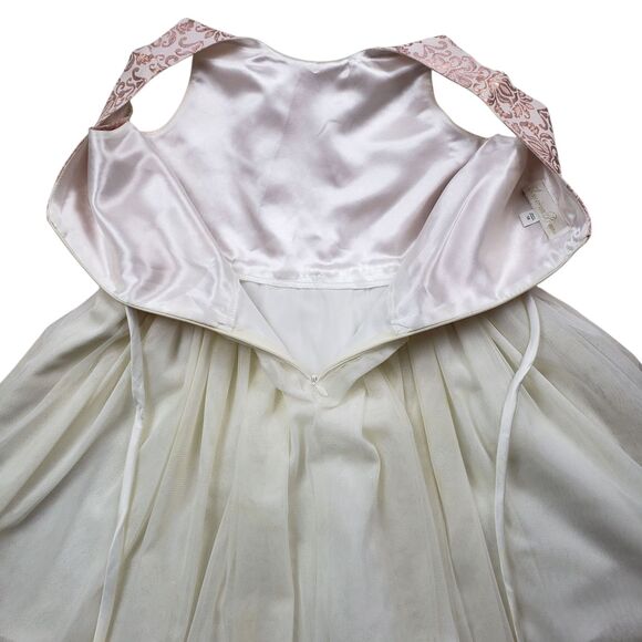 American Princess Jacquard Dress Girls Size 10 Ball Gown Pearl Tiered Tulle - Picture 5 of 9
